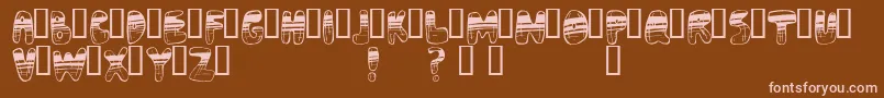 Weitere Informationen zur Adrenoch-Schriftart Adrenoch-Schriftart – Rosa Schriften auf braunem Hintergrund