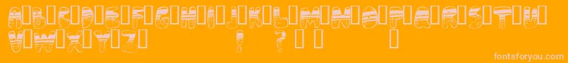 Adrenoch Font – Pink Fonts on Orange Background