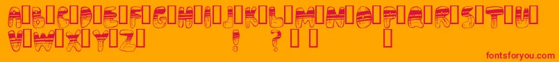 Adrenoch Font – Red Fonts on Orange Background