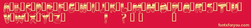フォントAdrenoch – 黄色の文字、赤い背景