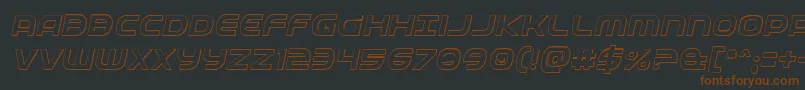 Fedservice3Dital-fontti – ruskeat fontit mustalla taustalla