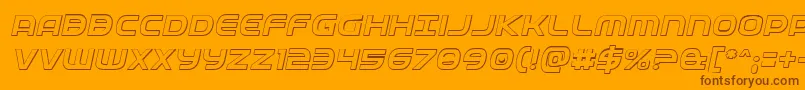 Fedservice3Dital-Schriftart – Braune Schriften auf orangefarbenem Hintergrund