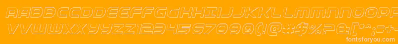 Fedservice3Dital-Schriftart – Rosa Schriften auf orangefarbenem Hintergrund