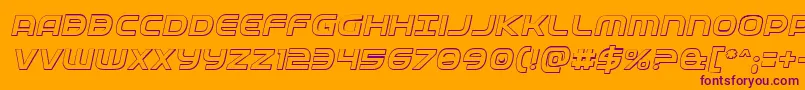 Fedservice3Dital-Schriftart – Violette Schriften auf orangefarbenem Hintergrund