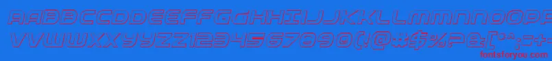 Fedservice3Dital-Schriftart – Rote Schriften auf blauem Hintergrund