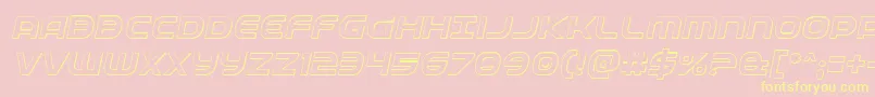 Fedservice3Dital-Schriftart – Gelbe Schriften auf rosa Hintergrund