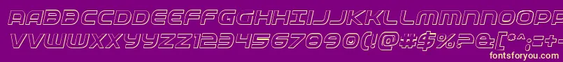 Fedservice3Dital-Schriftart – Gelbe Schriften auf violettem Hintergrund