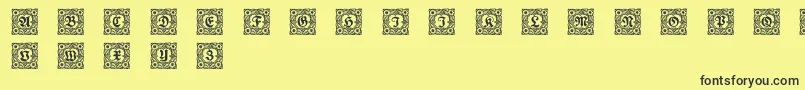 Schmuck-Schriftart – Schwarze Schriften auf gelbem Hintergrund