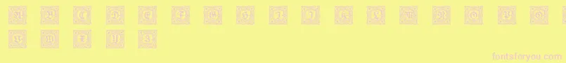 Schmuck-fontti – vaaleanpunaiset fontit keltaisella taustalla
