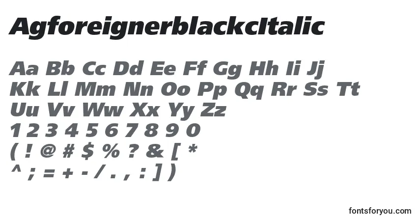 Czcionka AgforeignerblackcItalic – alfabet, cyfry, specjalne znaki