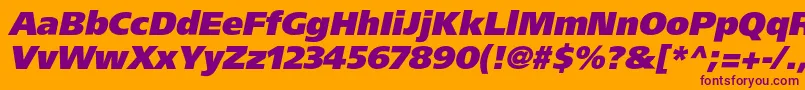 AgforeignerblackcItalic Font – Purple Fonts on Orange Background