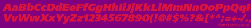 AgforeignerblackcItalic Font – Red Fonts on Purple Background