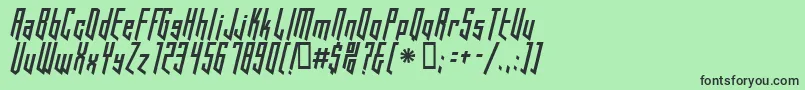 フォントHookedUp101 – 緑の背景に黒い文字