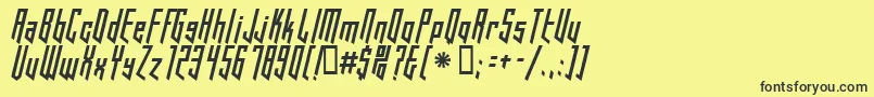 フォントHookedUp101 – 黒い文字の黄色い背景