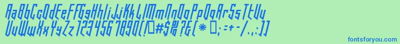 HookedUp101-fontti – siniset fontit vihreällä taustalla