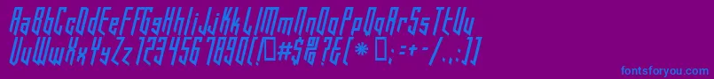 フォントHookedUp101 – 紫色の背景に青い文字