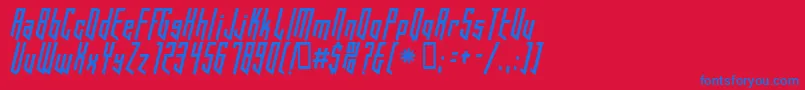 フォントHookedUp101 – 赤い背景に青い文字