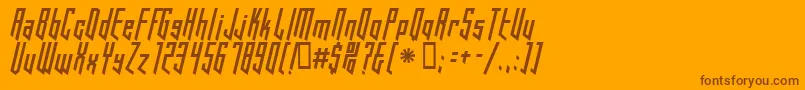 HookedUp101-Schriftart – Braune Schriften auf orangefarbenem Hintergrund