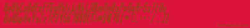フォントHookedUp101 – 赤い背景に茶色の文字