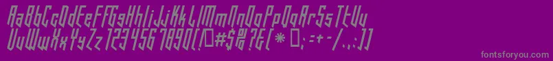 HookedUp101-fontti – harmaat kirjasimet violetilla taustalla