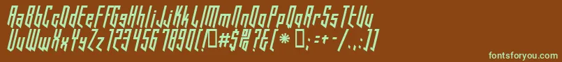 Шрифт HookedUp101 – зелёные шрифты на коричневом фоне