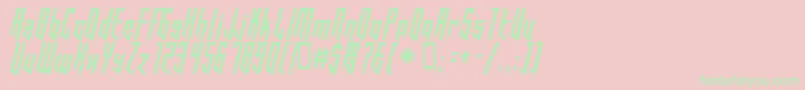 Fonte HookedUp101 – fontes verdes em um fundo rosa
