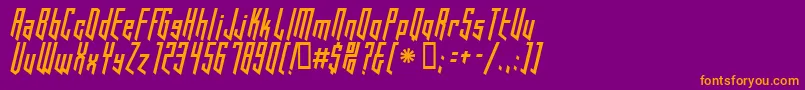 フォントHookedUp101 – 紫色の背景にオレンジのフォント