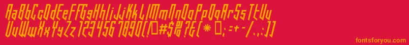 フォントHookedUp101 – 赤い背景にオレンジの文字