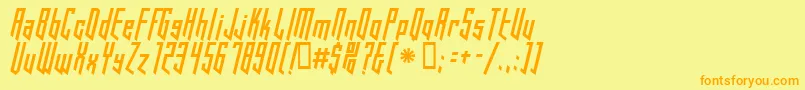 HookedUp101-Schriftart – Orangefarbene Schriften auf gelbem Hintergrund