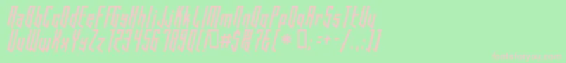 HookedUp101-fontti – vaaleanpunaiset fontit vihreällä taustalla