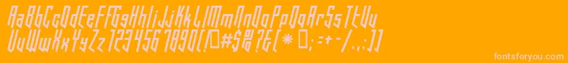HookedUp101-fontti – vaaleanpunaiset fontit oranssilla taustalla