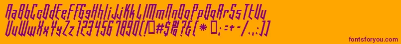 HookedUp101-Schriftart – Violette Schriften auf orangefarbenem Hintergrund