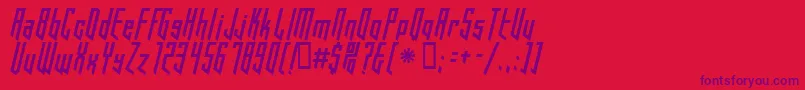 Czcionka HookedUp101 – fioletowe czcionki na czerwonym tle