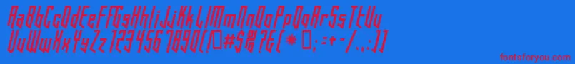 フォントHookedUp101 – 赤い文字の青い背景