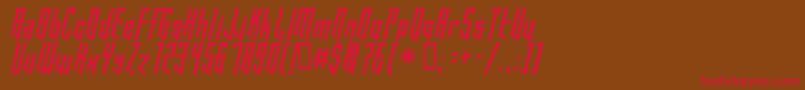 HookedUp101-fontti – punaiset fontit ruskealla taustalla