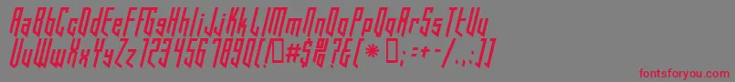 フォントHookedUp101 – 赤い文字の灰色の背景
