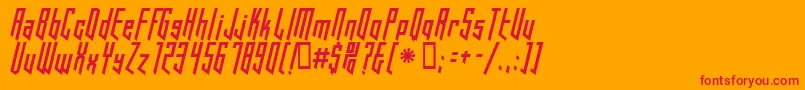 HookedUp101-Schriftart – Rote Schriften auf orangefarbenem Hintergrund