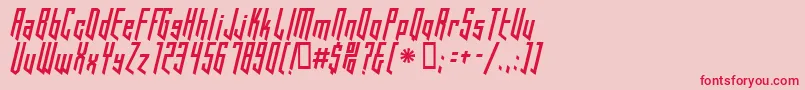 フォントHookedUp101 – ピンクの背景に赤い文字