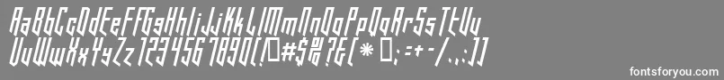 HookedUp101-Schriftart – Weiße Schriften auf grauem Hintergrund