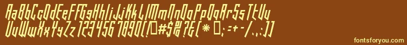 HookedUp101-fontti – keltaiset fontit ruskealla taustalla