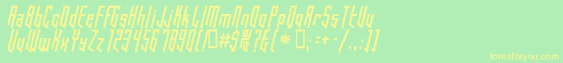 HookedUp101-fontti – keltaiset fontit vihreällä taustalla