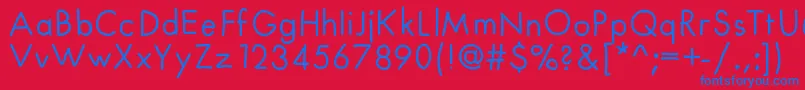 フォントFuturahandwritten – 赤い背景に青い文字