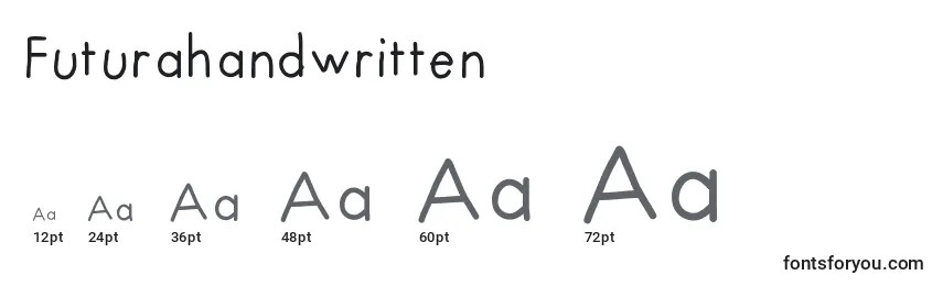 Größen der Schriftart Futurahandwritten
