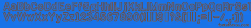 RotondoSilver-Schriftart – Braune Schriften auf blauem Hintergrund