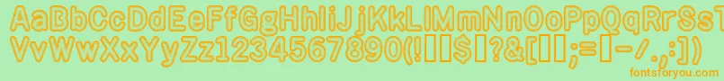 RotondoSilver Font – Orange Fonts on Green Background