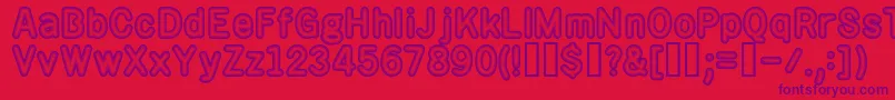 RotondoSilver Font – Purple Fonts on Red Background