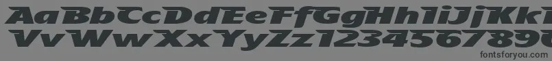 フォントTheAeroplaneFliesHighHeavy – 黒い文字の灰色の背景