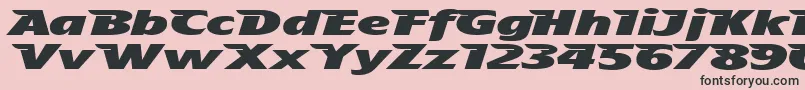 Czcionka TheAeroplaneFliesHighHeavy – czarne czcionki na różowym tle