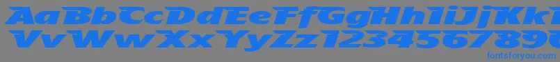 Czcionka TheAeroplaneFliesHighHeavy – niebieskie czcionki na szarym tle