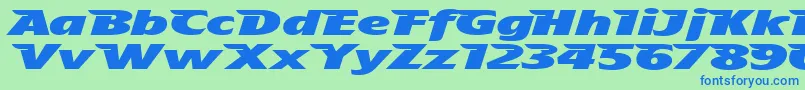 fuente TheAeroplaneFliesHighHeavy – Fuentes Azules Sobre Fondo Verde